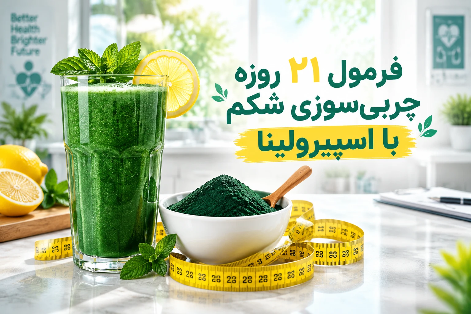 فرمول محرمانه ناسا برای آب کردن چربی شکم؛ راهنمای جامع و بالینی طریقه مصرف پودر جلبک اسپیرولینا در 21 روز